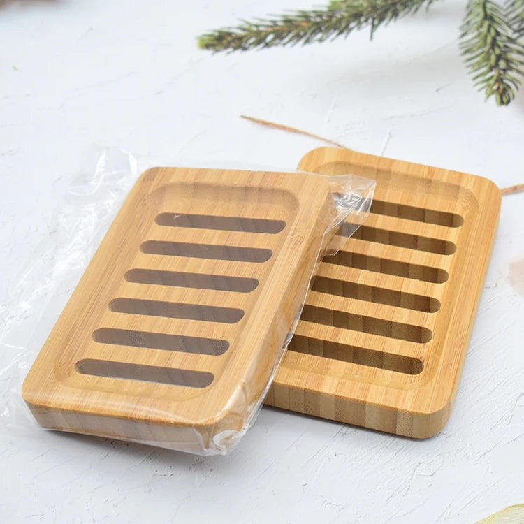 Wholesale Bar Bamboo Soap Dish Kitchen Bathroom Soap Holder Tray With Drain
