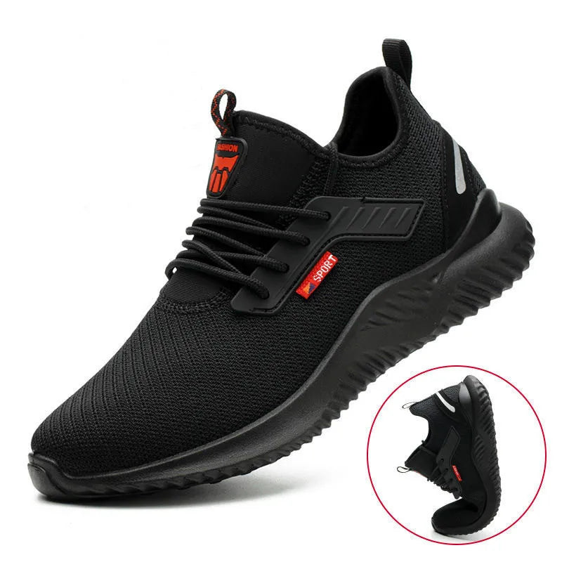 New Arrival Fashion Traditional Product Outdoor Mesh Light Weight Safety Shoes for Men Work Black Color
