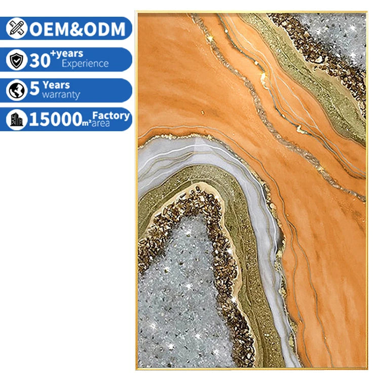 Light Luxury Oil Painting Simple Mural Hanging Painting Plastic Porch Decorative Modern Guest Room Abstract Custom Orange Black