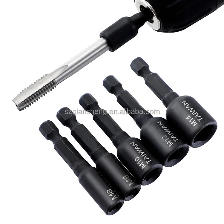 M4-M16 Screw Tap Die Socket Adapter 1/4'' Hex Shank Metric Screw Tap Driver Thread Tap Adapter