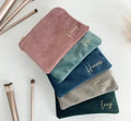 Custom Size and Color Cosmetic Velvet Zipper Pouches Travel Makeup Bag With Logo