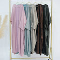 New  Wholesale Dubai Abaya Turkish Modest Kimono Elegant Bat Sleeve Shining Sparkly Satin Rhinestone Abaya Women Muslim Dress