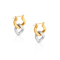 Chris April in Stock Fashion Jewelry 316L Stainless Steel PVD Gold Plated Minimalist Twist Chunky Chain Two-tone Chain Earring