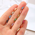 Toposh Colorful CZ Zircon Gold Plated Hoop Earrings Ear Stud Piercing Sterling Silver 925 Jewellery Sliver Jewelry Wholesale