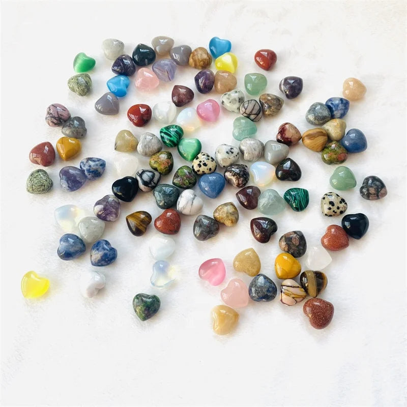 Hot Sale Heart Shaped Love Stones Mixed Color Mini Natural Crystal Hearts for Gift Decoration