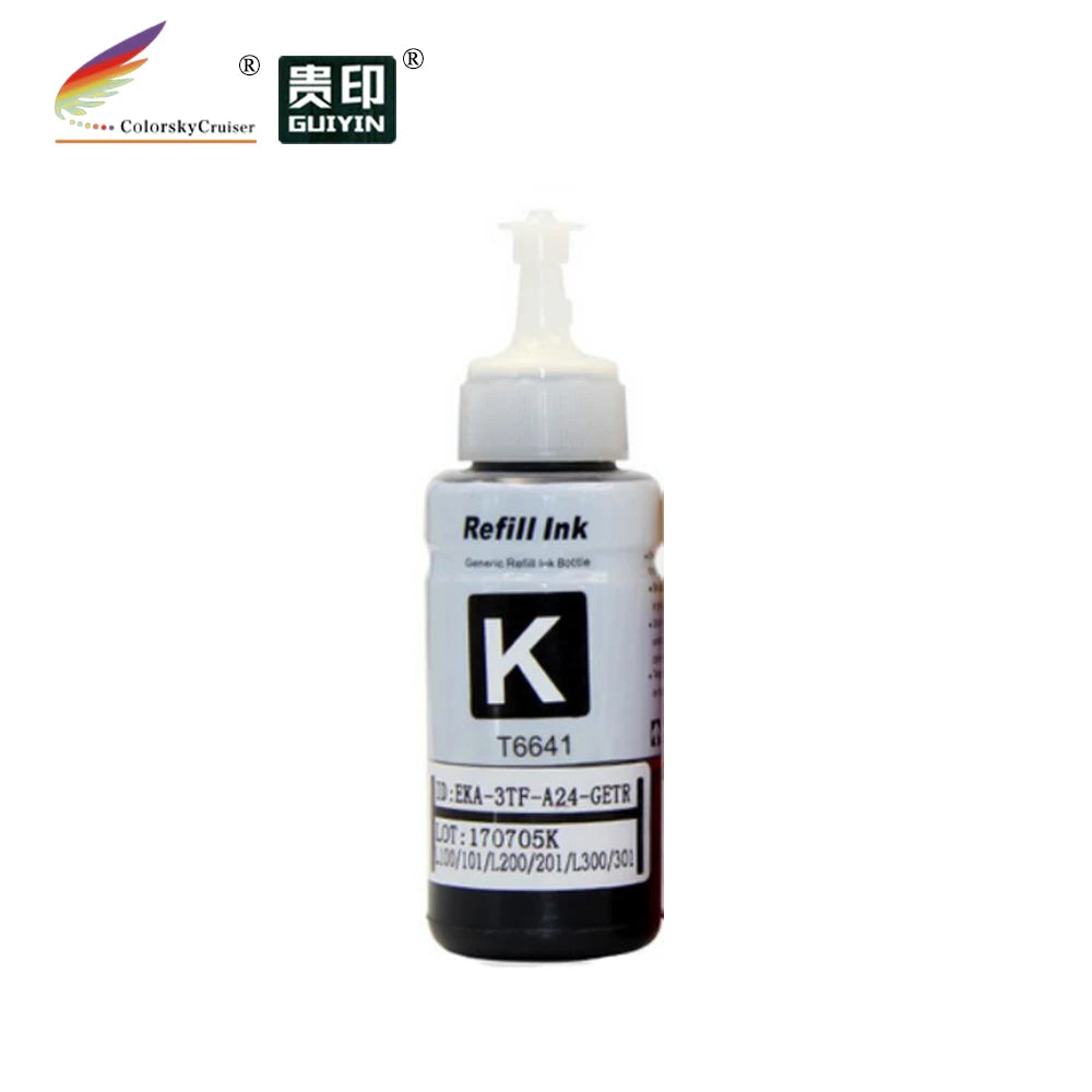 BR-E4 Refill Dye Ink Bottle for Epson 664 T664 T6641 EcoTank L555 L355 ET-4550 ET-4500 ET-3600 ET-2650 ET-2600 ET-2550 70ML