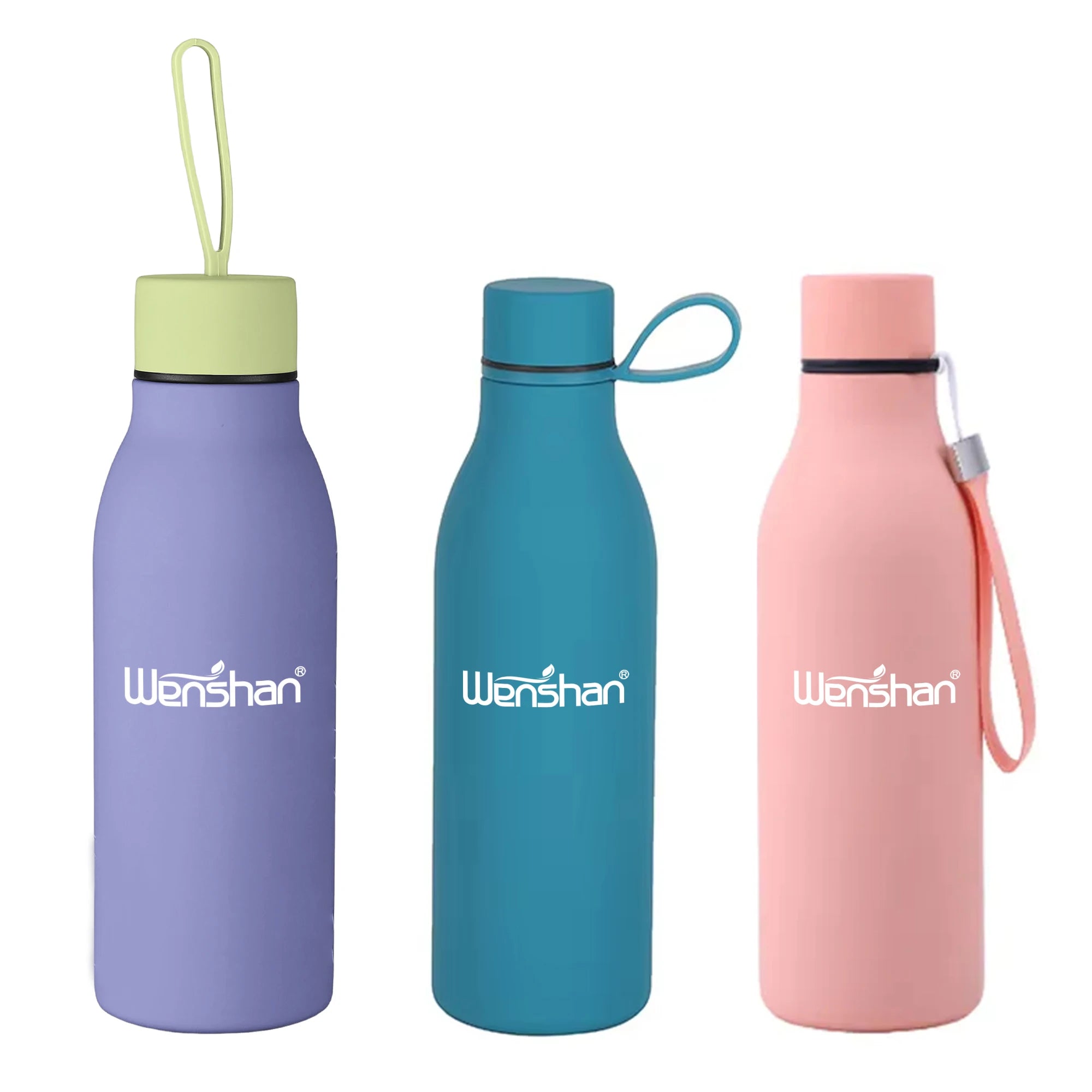 Hot Sales Gift Custom Stainless Steel Travel Office Insulated Rubber Paint Creative Sports Water Bottle with Handle Rope
