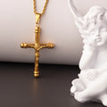 Wholesale Stainless Steel High Polished Jesus Christ 18K Gold Cross Necklace for DIY Jewelry Making Cross Pendants Necklace