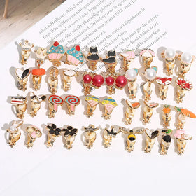 Japan Korea Popular Simple Earrings Accessories Fashion Generous Pearl Earrings Cartoon Geometric Earrings Gifts for Women