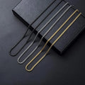 Stainless Steel Square Pearl Chains for Men Silver Gold Black Necklace Pendant Chain Sweater Chain