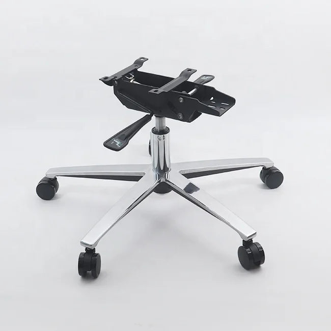 Modern Design Five Star Foot Aluminum Alloy Base Office Chair with Wheels Chrome Polished for School and Outdoor Use