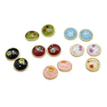 Custom Round Alloy Combination Pearls Dry Flower Sewing Garment Buttons Clothing Shirt Sweater Diy Headwear Bag Resin Button