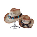Stock Men's Paper Straw Cowboy Hat USA American Western Straw Hat Shapable Brim Sombreros US Flag Straw Cowboy Hat