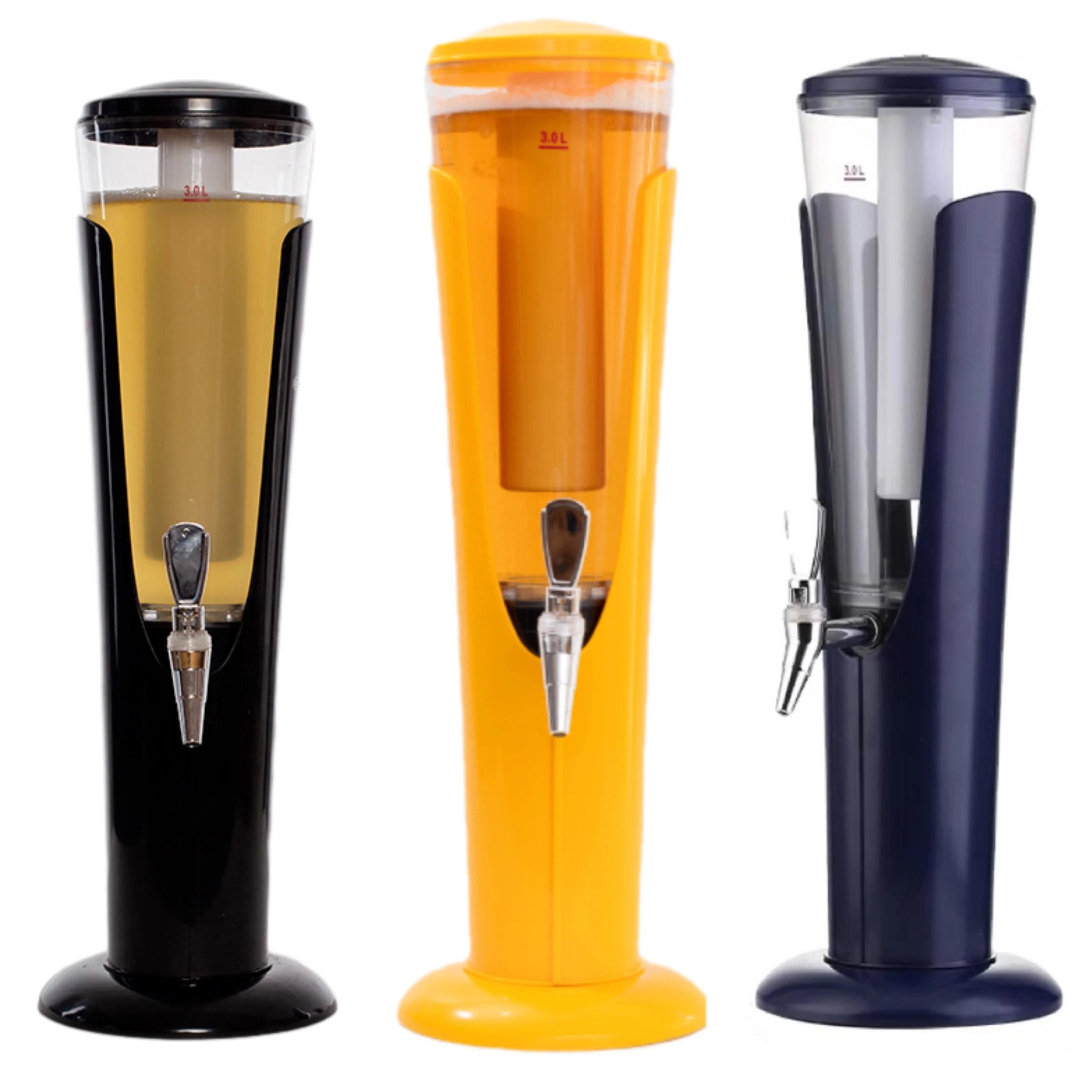 New 3L Split Beer and Juice Tower Dispenser with Tap for Family Gatherings and Bars Serving Ice Beer and Whiskey