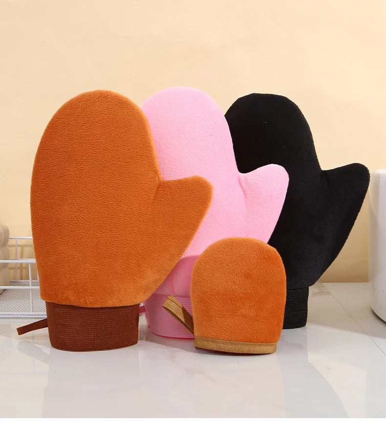 Double Sided Waterproof Tan Glove Self Tanning Applicator Washable Bath Brushes Sponges Scrubbers PE Material Fashion Body Use