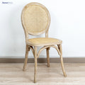 Stackable Wood Dining Chair with Rattan Back Wood Lounge Chair Rattan for Dining Louis Anna Chair
