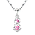 LULUFOCUS Luxury Clavicle Chain Natural Swiss Pink Cz Stone 925 Sterling Silver Flower Pendant Necklaces Female