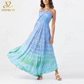 Clothes Factory Custom Apparel Design Services Summer Womens Bodice Strapless Backless Bandage Casual Floral Print Long Dress