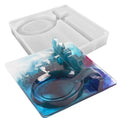 HY Large Rolling Tray Epoxy Casting Mold Kitchen Utensil Soup Ladle Holder for Stove Top Home Decor DIY Craft