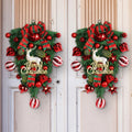 Wholesale Christmas Reindeer Hanging Upside Down Rree Door Hanging Red Fruit Christmas Wreath Outdoor Courtyard Decoration