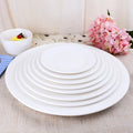 Factory Direct Custom Logo Pattern Small and Big White Ceramic Flat Plate for Restaurant Hotel and Party