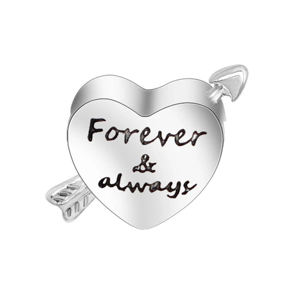 Wholesale DIY Cross Heart Big Hole Stainless Steel Rhinestone Jewelry Charms and Beads for Bracelet