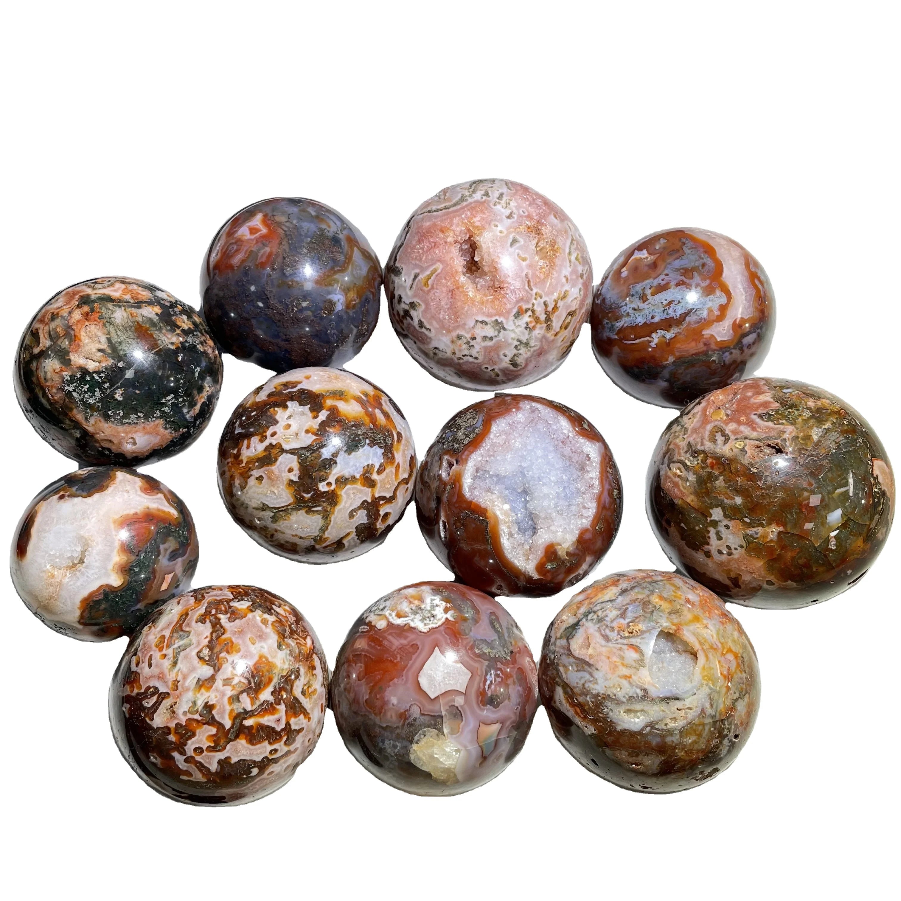 Wholesale Customized Red Moss Agate Spheres Gemstone Balls for Decoration
