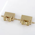 Meetee KY390 34*24mm Zinc Alloy Square Bag Flip Bowknot Decoration Bag Accessories Diamond-studded Twist Lock Buckle