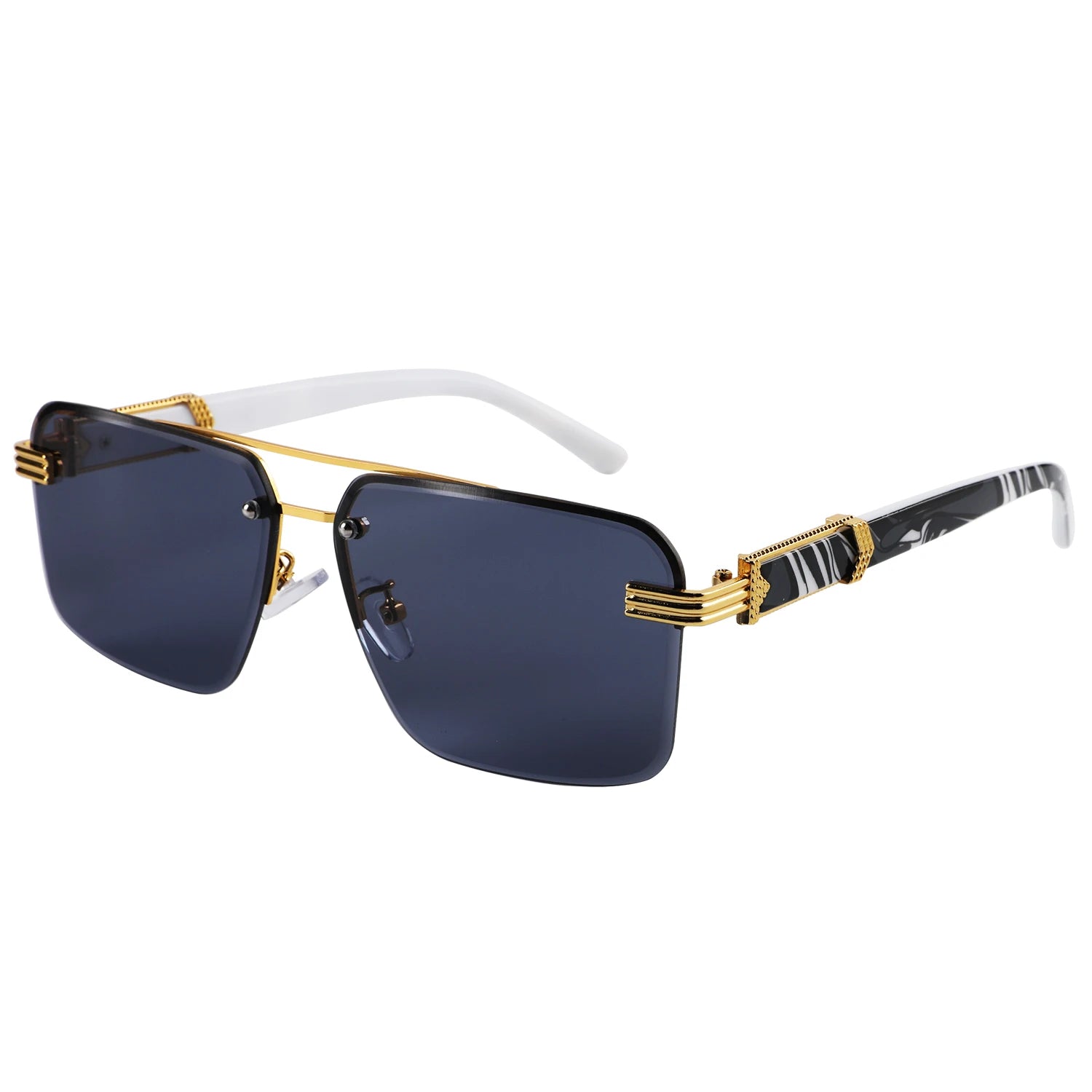 Europe and the United States Fashion Gradual Color Glasses Rimless Cut Edge Sunglasses Female Sunscreen Sunglasses Wholesale