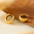 Bold Thick Gold Chunky Hoops Waterproof Star Hoop Huggies Non Tarnish Stainless Steel Star Huggie Hoop Earrings