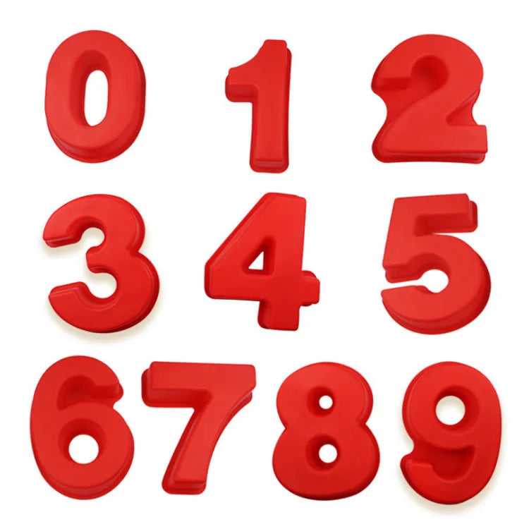 DIY Home Decorations Non Stick Silicon Number Baking Mould  Large Size  10 Inch  0-9 Numbers  Silicone Cake  Mold