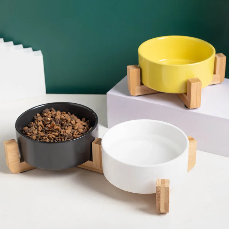 Two-Toned Ceramic Pet Bowl for Dogs & Cats - Durable and Stylish Puppy Feeding Dish