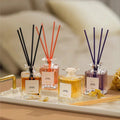 Luxury 50ML Long Lasting Fragrance Reed Diffuser Set Glass Bottle BPA Free Alcohol Free Eco-Friendly Handcrafted Square Design