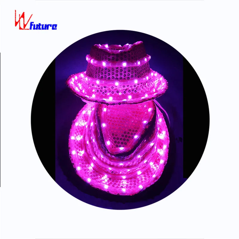 LED Light Jazz Dance Hat Michael Jackson Style Hats for Dancing
