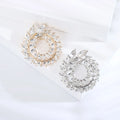 Collar Accessories Korean Fashion Simple Crystal Olive Branch Wreath Brooch Pin
