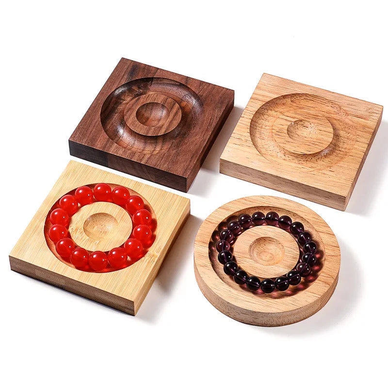 Round square Jewellery Wooden Luxury  Bracelet Holder  Wood Bracelet Display Holder