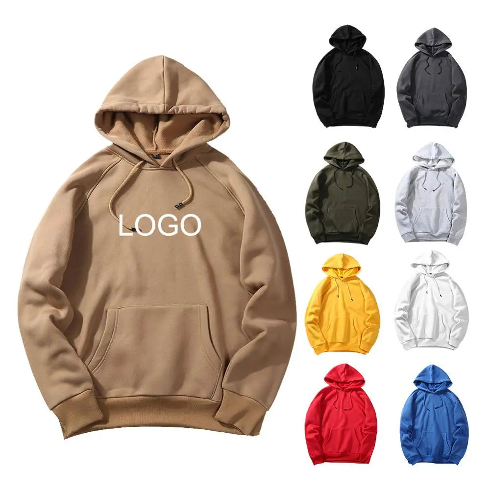 Custom Logo Blank Pullover Mens Hoodies Sweatshirts Unisex Oversized White Fleece Women Men Gym Hoodies Solid Sudadera Hombre