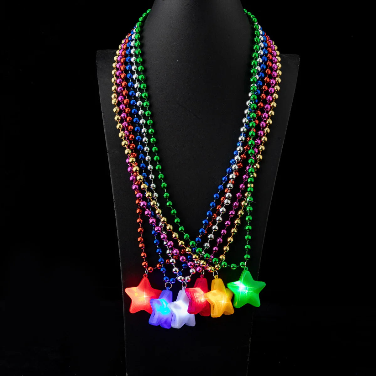 High Quality LED Holiday Light up Star Necklace and Tunnel Pendant for Kids to Wear at Valentine's Day Graduation Parties