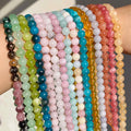Wholesale KUOYU Brand 6/8/10MM Dyed Jades/Quartz/Tourmaline/Opal/Morganite/Amazonite Stone Loose Beads for Jewelry Making DIY