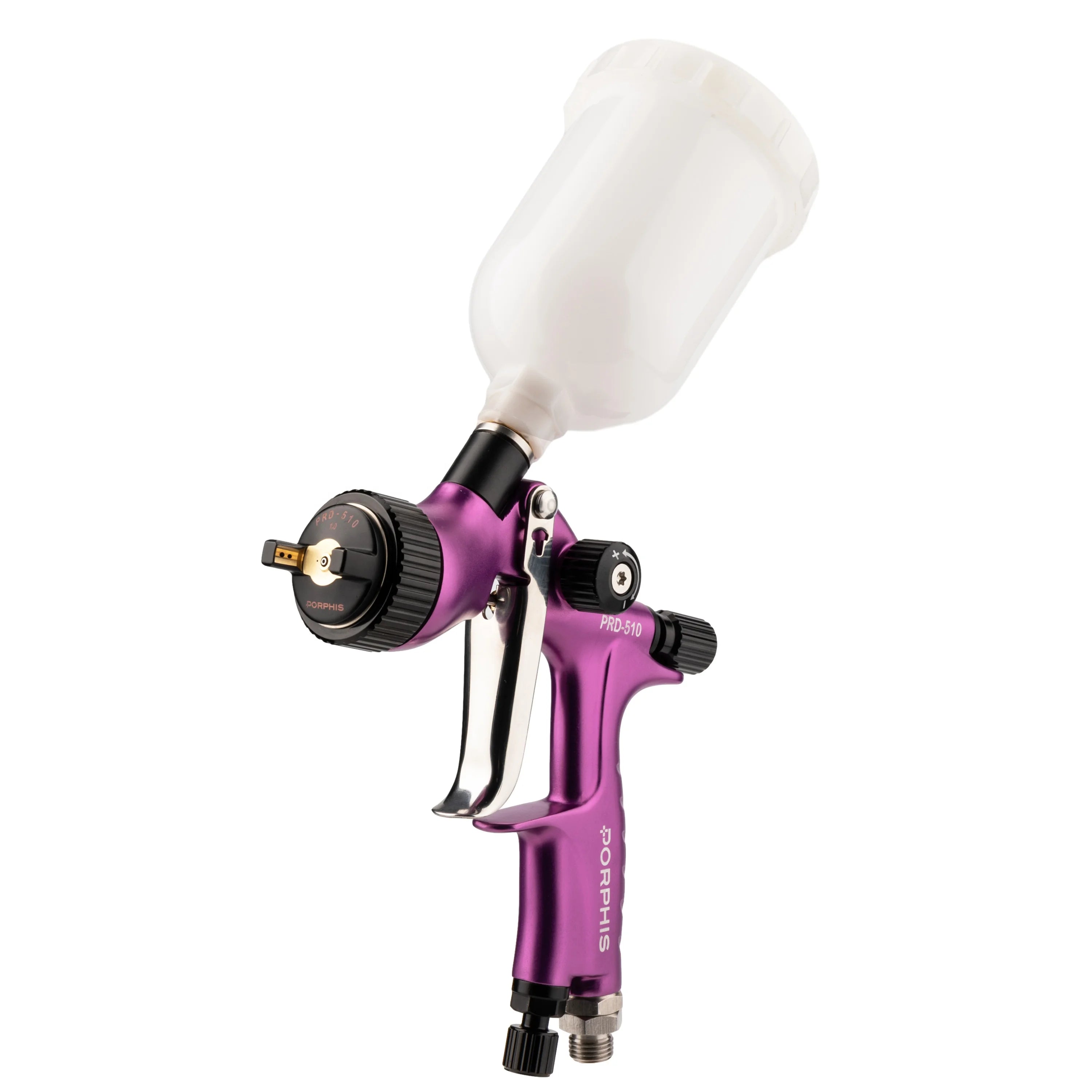 PORPHIS PRD-510 250cc Air Spray Gun Forged Gun Body Anodic Oxidation LVLP Car Paint Gun with Mini Compressor