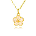 Gold Plated Alluvial Gold Jade Plum Pendant Women's Open Plum Ring Three-Dimensional Plum Necklace O-Shaped Choker