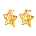 Threndy 18k Gold Stainless Steel Personalized Liquid Star Earrings Waterproof Wholesale Stud Earrings