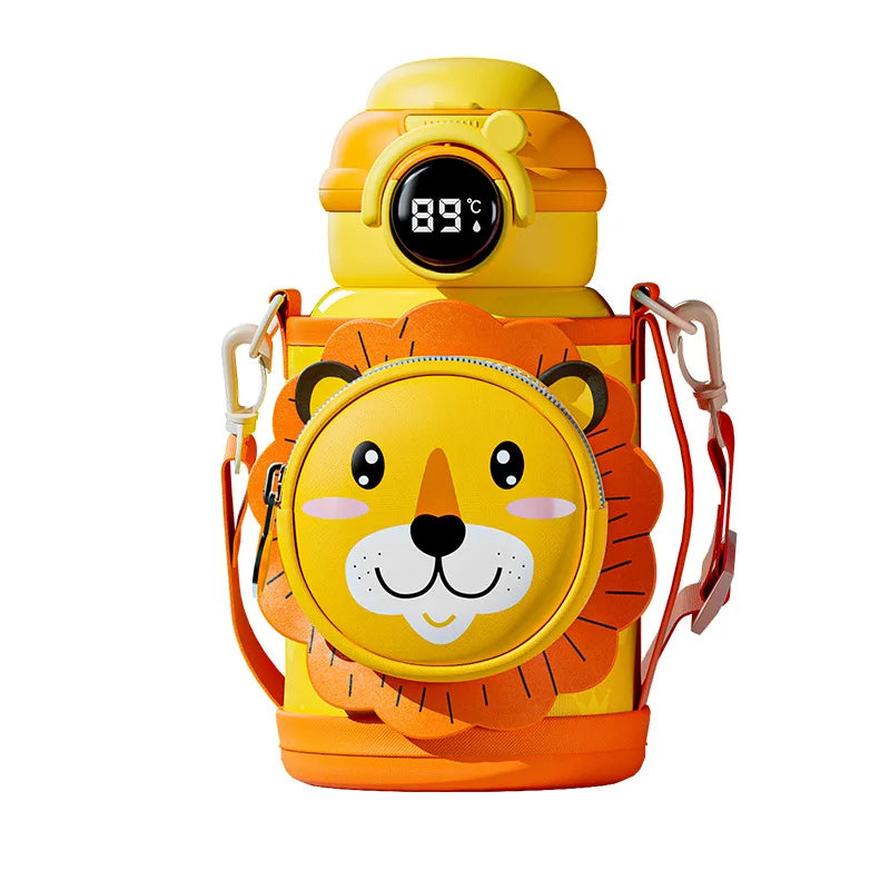 Wholesale Straw Intelligent Temperature Display Children's Thermos Cup Gift Box Stainless Steel Cup Four-cover Straw Water Cup