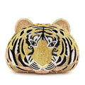 Tiger Head Evening Bag Bling Rhinestone Crystal Wedding Clutch Mini Phone Size 6S Compatible Polyester 19.5x14x6cm BL054