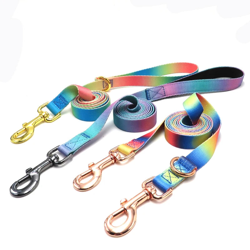 Personalized Multi Colour Luxury Dog Accessories Custom Nylon Dog Collars Adjustable Strong Dog Leash