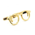Wholesale Luxury Trendy Mini Eyeglasses Tie Bar Set Golden Tie Clip Men's Formal Dress Suit Novelty Shirt Necktie Gift Wedding
