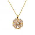 Fashion Women Rotatable Double Four-leaf Clover Titanium Steel Pendant Necklace Jewelry Wholesale for Women Girls
