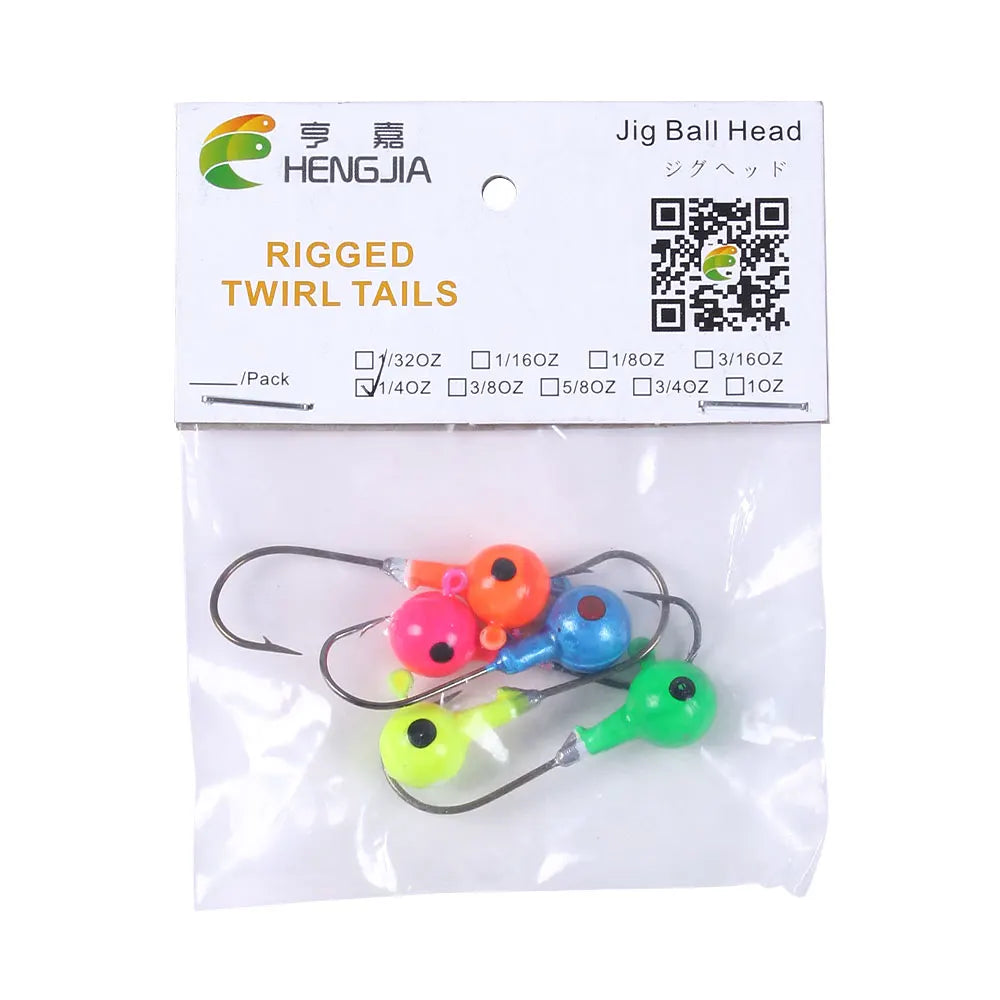 5pcs/bag Mini Painting Lead Head Hooks 7G Fishing Lead Head Hook Jigging Hooks
