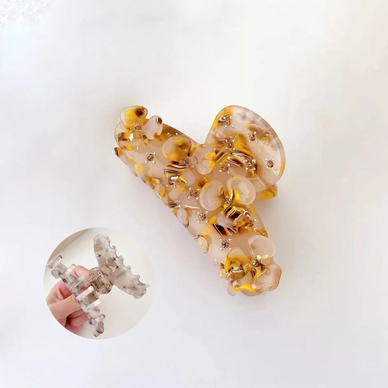 Sewingman YLK192 Popular Beauty Diamond Rhinestone Flower Claw Clips Hair Accessory