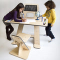 Plywood Children's Painting Kindergarten Creative Multifunctional Study Table Kid's Fun Graffiti Baby Writing Desk and Chair Set